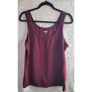 Women's Old Navy First Layer Cotton Blend Burgundy Wine Berry Tank Top XL